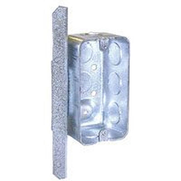 RACO 661 Handy Box, 1 -Gang, 8 -Knockout, 1/2 in Knockout, Galvanized Steel, Gray, Bracket Mounting