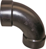 CANPLAS 102277BC Long Sweep Pipe Elbow, 2 in, Hub, 90 deg Angle, ABS, Black