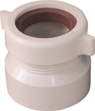 CANPLAS 192860A Trap Pipe Adapter, 1-1/2 x 1-1/4 in, 1-1/2 in, MNPT x Hub, PVC, White