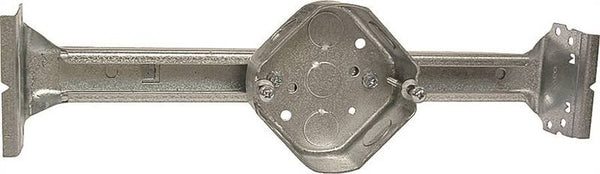 RACO 926 Ceiling Box, 4 in W, 1-1/2 in D, 4-1/4 in H, 1 -Gang, 3 -Knockout, Steel, Silver