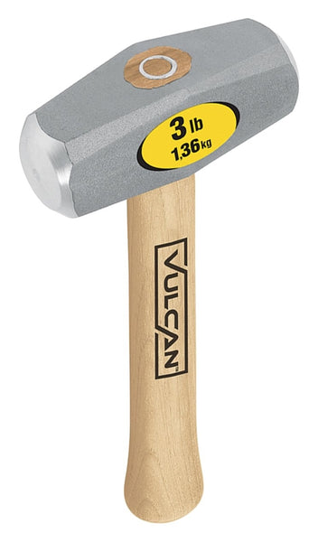 Vulcan 34520 Hammer, 3 lb Head, Drilling, Double-Striking Head, Steel Head