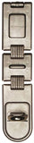 Master Lock 722DPF Latching Hasp, 7-3/4 in L, 11/16 in W, Steel, Zinc, 7/16 in Dia Shackle