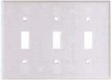 Eaton Wiring Devices 2141W-BOX Wallplate, 4-1/2 in L, 6-3/8 in W, 3 -Gang, Thermoset, White, High-Gloss