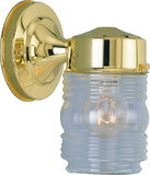 Boston Harbor Outdoor Wall Lantern, 120 V, 60 W, A19 or CFL Lamp, Steel Fixture, Polished Brass