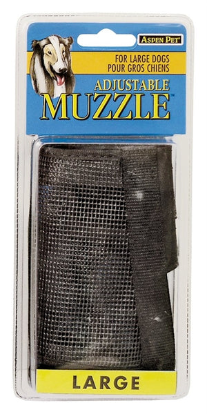 Aspenpet 27252 Adjustable Pet Muzzle, L, Black
