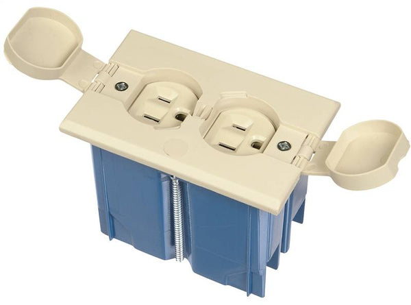 Carlon B121BFBRR Box Kit, 4.36 in W, 2.24 in D, 3.33 in H, 1 -Gang, Non-Metallic Box, Ivory