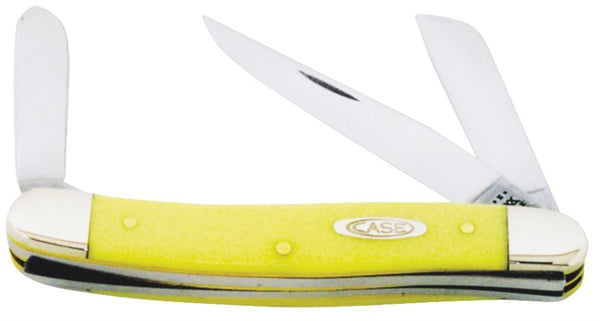 CASE 00035 Folding Pocket Knife, 2.57 in Clip, 1.88 in Sheepfoot, 1.71 in Spey L Blade, Vanadium Steel Blade, 3-Blade