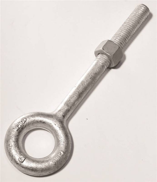 BARON 24-5/8X8 Eye Bolt, 5/8 in Thread, 3 in L Thread, 1-1/4 in ID x 2-1/2 in OD Dia Eye, 8 in L Shank, Galvanized Steel