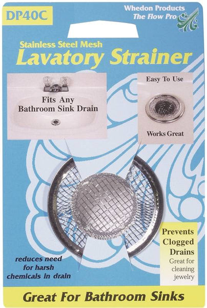 Whedon DP40C Lavatory Strainer with Ring, 2-1/4 in Dia, Stainless Steel, For: Lavatory Sink Drains