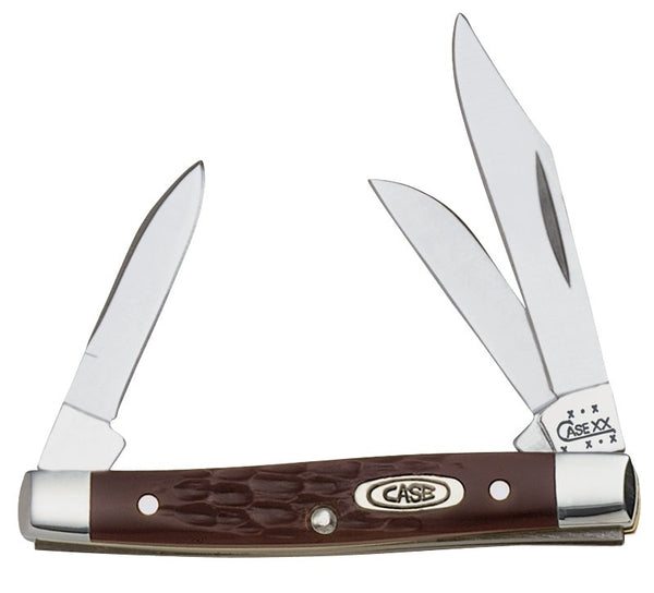 CASE 00081 Folding Pocket Knife, 2 in Clip, 1-1/2 in Sheep Foot, 1.49 in Pen L Blade, Stainless Steel Blade, 3-Blade