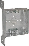 RACO 223 Welded Box with NMSC Clamp, 2 -Gang, 4 -Knockout, 1/2 in, 1/2 to 3/4 in Knockout, Steel, Gray