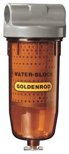 DL Goldenrod Water Block 496 Fuel Filter, 1 in Connection, NPT, 25 gpm