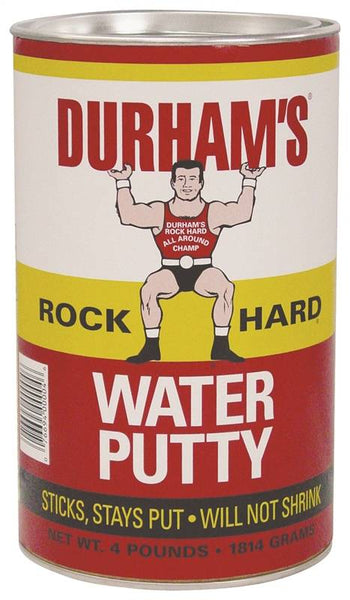 DURHAM'S Rock Hard 4 Water Putty, Natural Cream, 4 lb Can