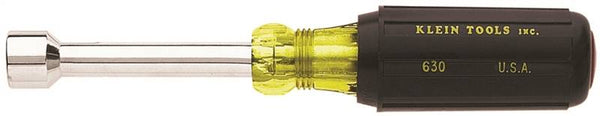 KLEIN TOOLS 630-3/8 Nut Driver, 3/8 in Drive, 6-3/4 in OAL, Cushion-Grip Handle, Chrome Handle, 3 in L Shank