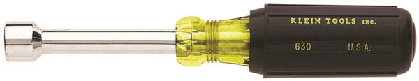 KLEIN TOOLS 630-5/8 Nut Driver, 5/8 in Drive, 9-3/8 in OAL, Cushion-Grip Handle, Chrome Handle, 4 in L Shank