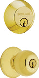 Schlage Plymouth Series FB50NVPLY505 Knob Lockset, 2 Grade, Keyed Alike Key, Steel, Brass, 2-3/8 x 2-3/4 in Backset