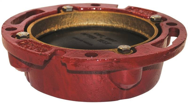 Oatey 42256 Closet Flange, 4 in Connection, Cast Iron, Red