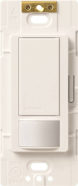 Lutron Maestro MS-VPS2H-WH Sensor Switch, 2 A, 120 V, 1 -Pole, Motion Sensor, 180 deg Sensing, 30 ft Sensing