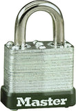 Master Lock 105D Padlock, Keyed Different Key, 3/16 in Dia Shackle, Steel Shackle, Steel Body, 1-1/8 in W Body