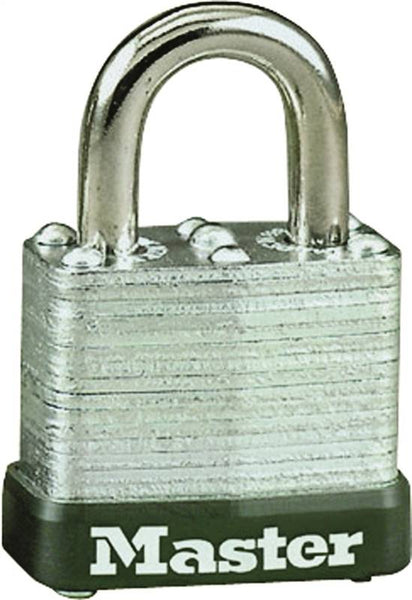 Master Lock 105D Padlock, Keyed Different Key, 3/16 in Dia Shackle, Steel Shackle, Steel Body, 1-1/8 in W Body