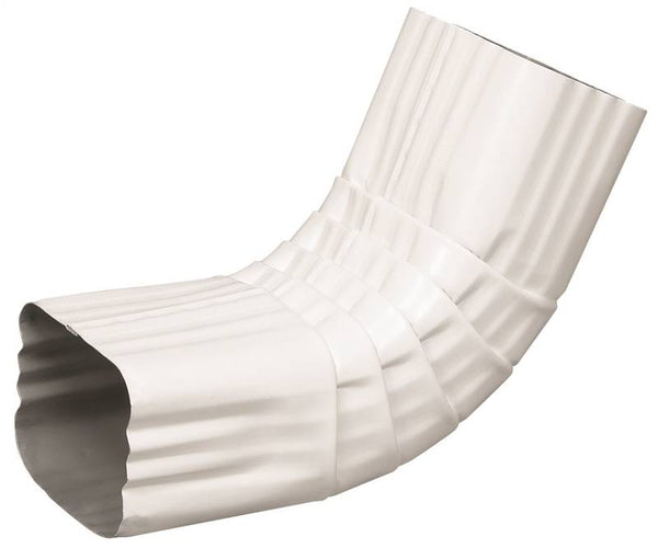 Amerimax 27064 Front Gutter Elbow, Aluminum, White