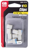 GB GWC-1510 Wire Clip, Poly, White, Stick-On Mounting