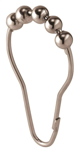 iDESIGN 76570 Shower Roller Curtain Hook, Stainless Steel, Polished Chrome