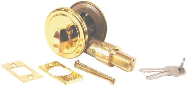 US Hardware D-083B Entrance Deadbolt, Brass, Brass