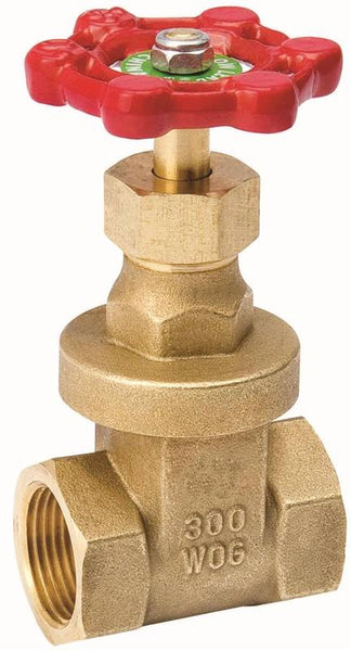 B & K ProLine Series 100-205NL Gate Valve, 1 in Connection, FPT, 300/150 psi Pressure, Brass Body