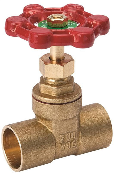 B & K ProLine Series 100-454NL Gate Valve, 3/4 in Connection, Sweat, 200/125 psi Pressure, Brass Body