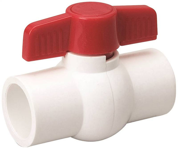 B & K 107-636HC Ball Valve, 1-1/4 in Connection, Compression, 150 psi Pressure, Manual Actuator, PVC Body