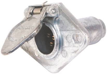 US Hardware RV-495C Trailer Connector, 6-Pole, Male Contact, Zinc