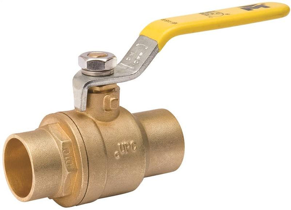 B & K 107-844NL Ball Valve, 3/4 in Connection, Compression, 600/150 psi Pressure, Manual Actuator, Brass Body