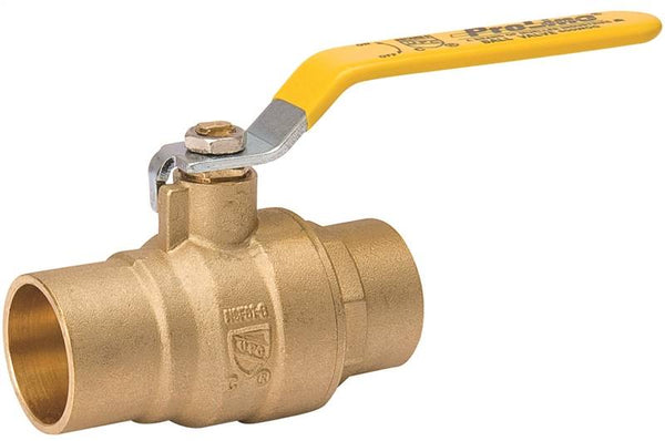 B & K 107-855NL Ball Valve, 1 in Connection, Compression, 600/125 psi Pressure, Manual Actuator, Brass Body