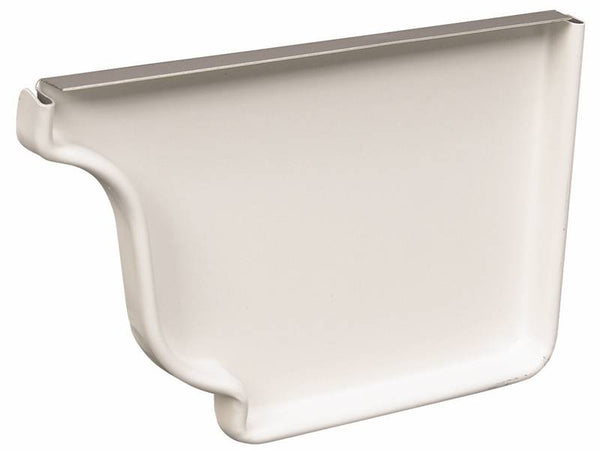 Amerimax 27006 Gutter End Cap, 5 in L, Vinyl, White, For: 5 in K-Style Gutter System