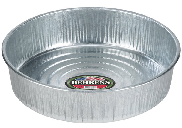 Behrens 2168 Drain and Utility Pan, 3 gal Capacity, Galvanized Steel, Silver