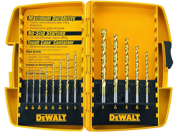 DeWALT DW1363 Drill Bit Set, 13-Piece, Steel, Titanium
