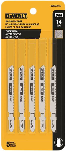 DeWALT DW3770-5 Jig Saw Blade, 0.3 in W, 14 TPI