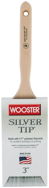 WOOSTER 5220-3 Paint Brush, 3 in W, 2-15/16 in L Bristle, Polyester Bristle, Flat Sash Handle