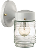 Boston Harbor Outdoor Wall Lantern, 120 V, 60 W, A19 or CFL Lamp, Steel Fixture, White, White Fixture