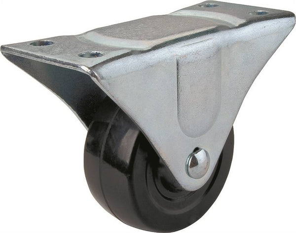 ProSource JC-H03 Rigid Caster, 3 in Dia Wheel, 1-1/4 in W Wheel, Rubber Wheel, Black, 210 lb, Steel Housing Material