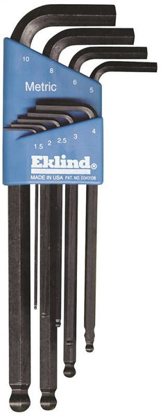 Eklind 13609 Hex Key Set, 9-Piece, Steel, Black