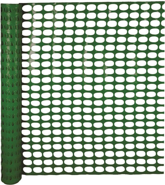 MUTUAL INDUSTRIES 14973-38-48 Snow Fence, 100 ft L, 1-3-4 x 2-1-2 in Mesh, Polyethylene, Green