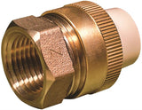 B & K 164-313NL Transition Pipe Adapter, 1/2 in, Slip x FIP, Brass/CPVC