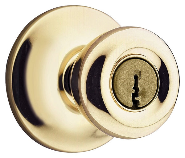 Kwikset 400M3CPK6 Keyed Entry Knob, Polished Brass