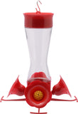 Perky-Pet 203CPBN Bird Feeder, 8 oz, 4-Port/Perch, Glass/Plastic, Bright Red, 8.38 in H
