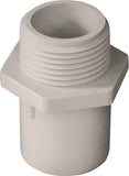 LASCO 436131BC Reducing Pipe Adapter, 1 x 3/4 in, MPT x Slip, PVC, White, SCH 40 Schedule, 270 psi Pressure