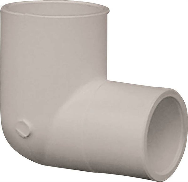 LASCO 406101BC Reducing Pipe Elbow, 3/4 x 1/2 in, Slip, 90 deg Angle, PVC, White, SCH 40 Schedule, 280 psi Pressure