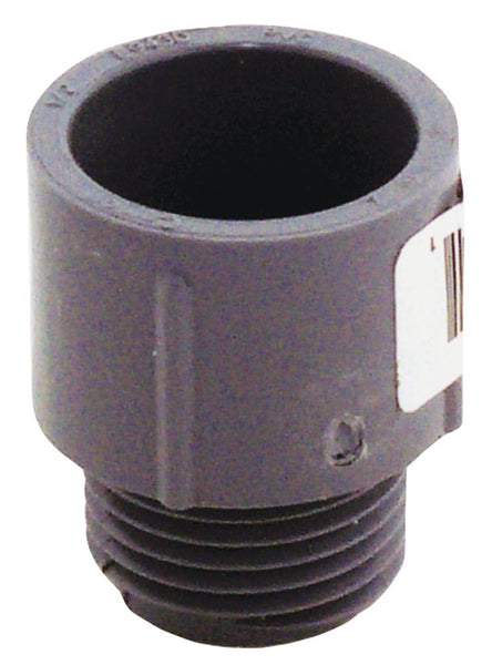 Carlon E943D-CTN Terminal Adapter, 1/2 in MPT x Socket, 1.04 in Dia, 1.31 in L, PVC, Gray