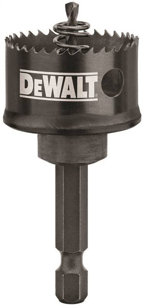 DeWALT D180020IR Hole Saw, 1-1/4 in Dia, 1/2 in D Cutting, 1/4 in Arbor, 10 TPI, 5/32 in Dia x 3 in L Pilot Drill